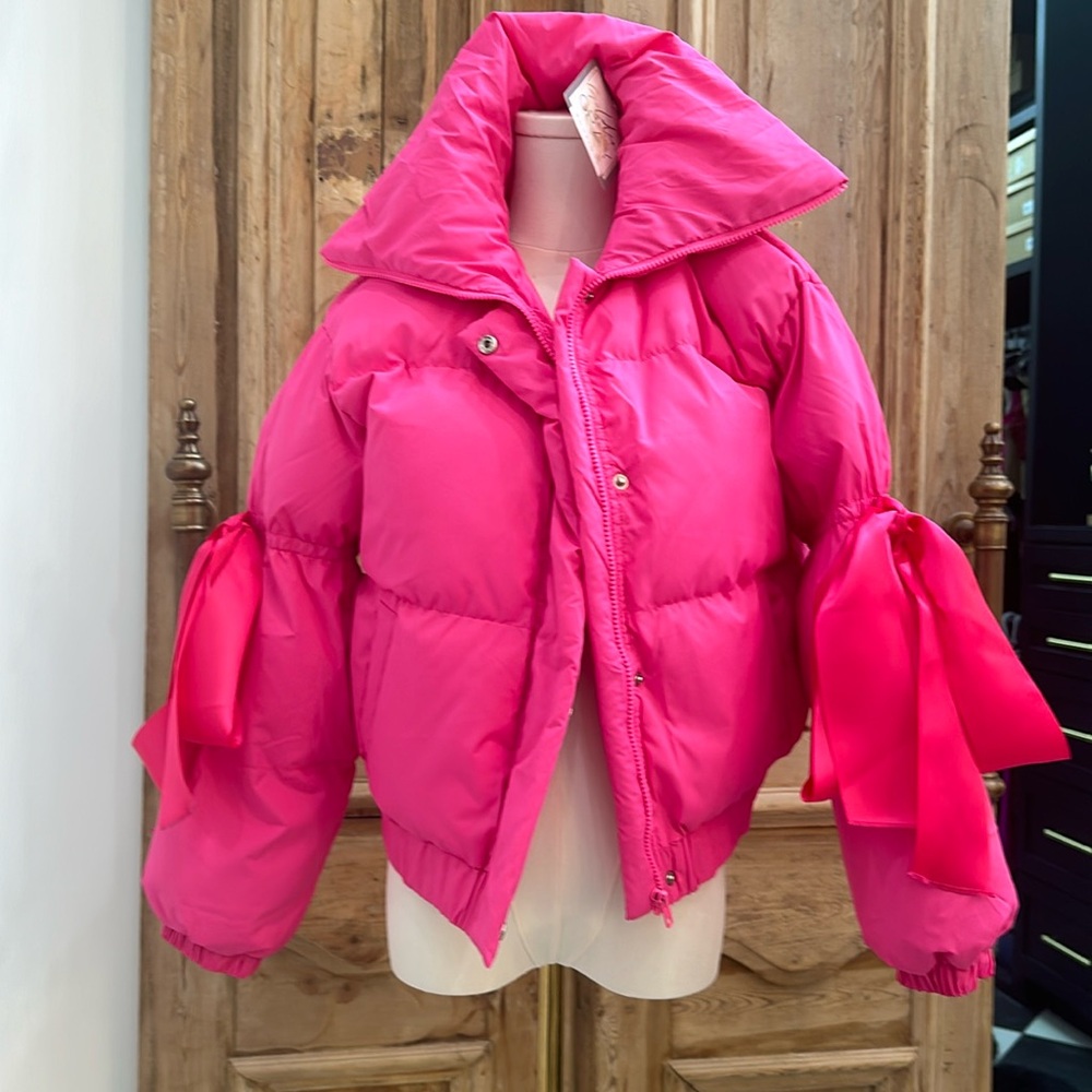 Hot pink puffer jacket size small